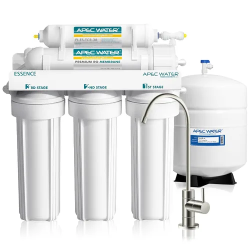 APEC Water Systems ROES-100 serie Essence - Sistema de filtro de agua potable por ósmosis inversa de 5 etapas con certificación, ultraseguro, de