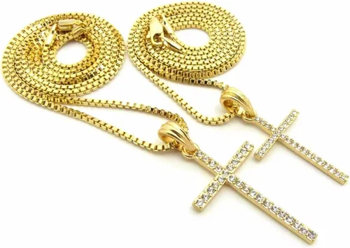Miniatura 5 de Juego de 2 collares con colgante de cruz y cadena