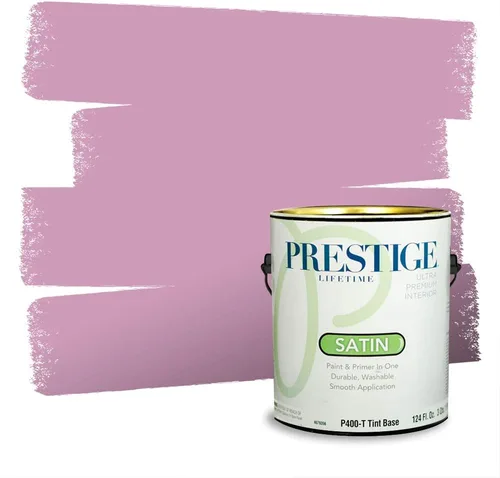 Miniatura 401 de Prestige Paints Pintura exterior e imprimación en uno, 1 galón, plano, coincidencia comparable de Valspar* Amber Rose*