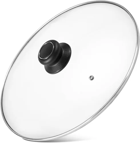 Miniatura 10 de Tapa de vidrio de 8 pulgadas para tapa de sartén, tapa de sartén, tapa de sartén, tapa de sartén con asa, compatible con sartén de hierro fundido