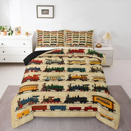 Miniatura 9 de Feelyou Juego de ropa de cama de camión de bomberos, edredón de coche de bomberos y policía para decoración de habitación de niños, tamaño Multi D05