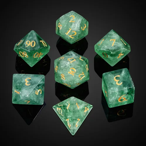 Miniatura 51 de UDIXI Juego de dados de piedras preciosas de amatista, dados DND de piedra de cristal D&D con estuche de regalo para juegos de rol y juegos de mesa