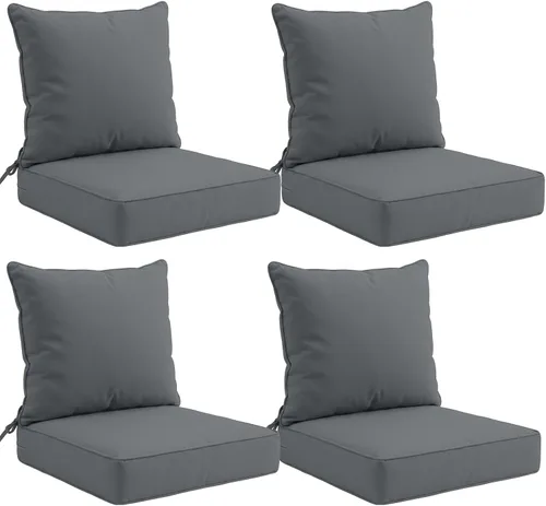 Miniatura 28 de EAGLE PEAK Juego de cojín para asiento profundo de patio al aire libre, 25 x 25 x 5 pulgadas, cojín de respaldo para silla de 2 piezas, juego de 2