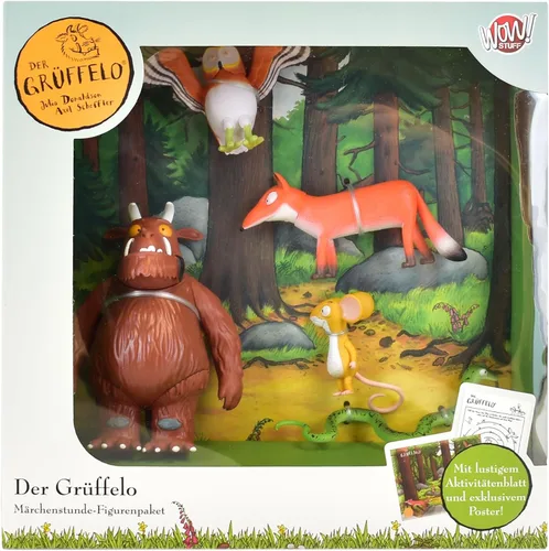 ¡Wow! PODS Stuff La historia de Gruffalo Pack familiar para jugar con mini figuras | Set oficial de personajes de juguete de la colección de libros