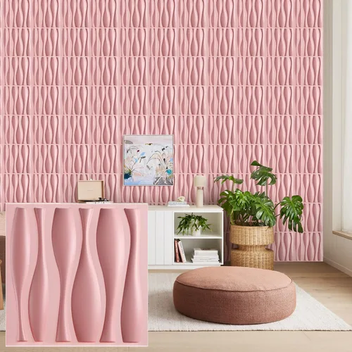 Miniatura 15 de Heikki Paquete de 30 Paneles de Pared 3D para Decoración de Pared Interior, Paneles de Pared con Textura de Flores de PVC para Sala de Estar