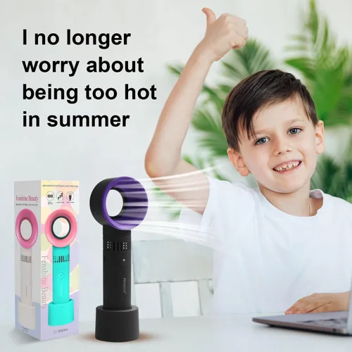 Miniatura 7 de Miniventilador portátil recargable por USB, sin aspas, para extensiones de pestañas, soplador de aire acondicionado para suministros esenciales