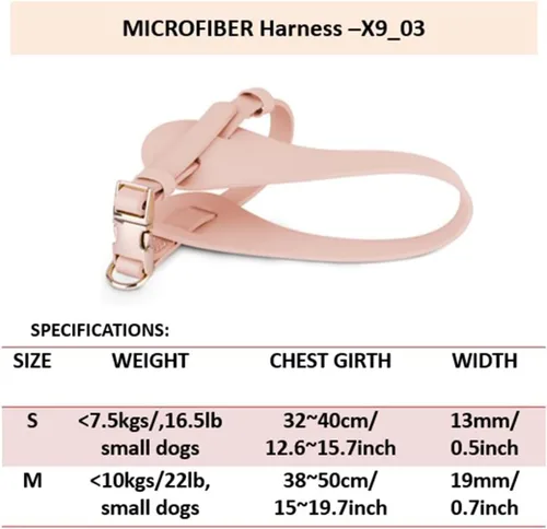Miniatura 6 de Arnés de cuero de microfibra para perro, [X903] Arnés para perro a prueba de escapes, fácil de poner y quitar, suave, impermeable, con herrajes