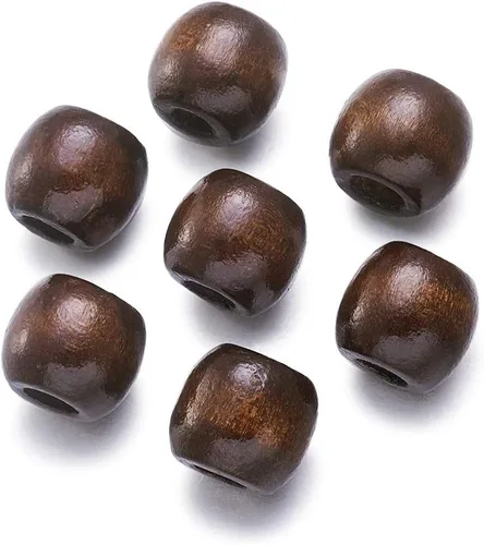 Miniatura 8 de Mega Pet 50 cuentas espaciadoras de madera natural sin terminar de 0.394 in (0.4 pulgadas), bolas redondas de madera sueltas para manualidades