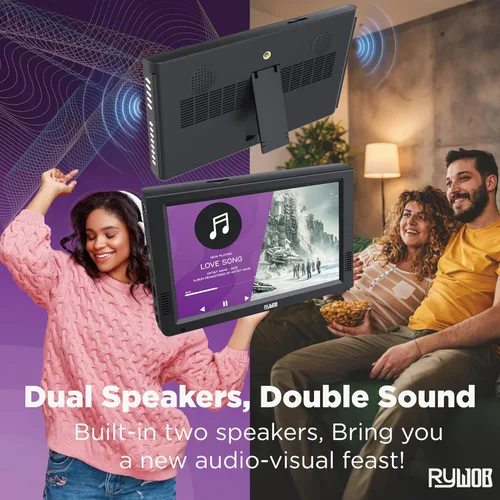 Miniatura 7 de Televisión portátil de 10 pulgadas, televisión pequeña con antena, TV a batería con entrada USB/SD/HDMI, sintonizador ATSC digital integrado