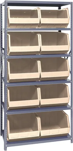 Miniatura 516 de Quantum QSBU-245BK Heavy Duty Shelving Unit with (7) Shelves and (24) QUS245 Black Bins for Garage Warehouse Storage Distribution 400 lb Load