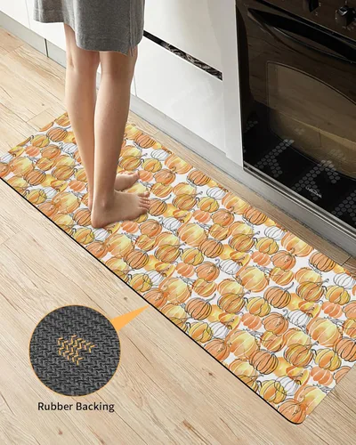 Miniatura 4 de Tapete de baño vintage con diseño de calabazas para bañera, antideslizante, de secado rápido y absorbente, con tierra de diatomeas, fregadero