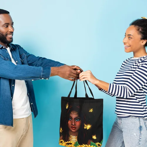 Miniatura 6 de Silkfly Paquete de 4 bolsas de mano afroamericanas para mujer, bolso de hombro grande, bolso de mano negro para niña, bolso de mano de trabajo