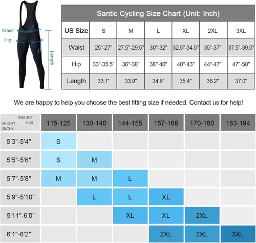 Miniatura 5 de Santic Mallas de ciclismo acolchadas para mujer, con bolsillo, transpirables
