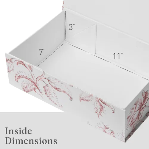 Miniatura 2 de Caja de regalo de recuerdo de lujo, paquete de 3 cajas decorativas florales rosas con tapas magnéticas para regalos, caja de recuerdos de boda