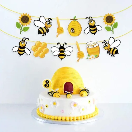 Miniatura 2 de Banner de abeja para jardín, suministros de fiesta, baby shower, decoración de hadas de abejorros para niñas, niños, adultos, hogar, aula, escuela