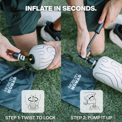 Miniatura 4 de Rodillo inflable de espuma de viaje, firmeza ajustable, ultraportátil para terapia física y recuperación muscular de tejido profundo