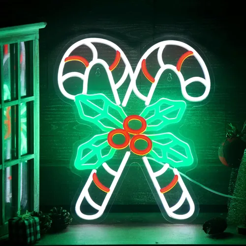Miniatura 14 de Xuhal Letreros de Neón de Feliz Navidad Letreros de Neón de Acrílico Luz de Neón Blanca de Feliz Navidad Luz LED Alimentada por USB Letrero LED