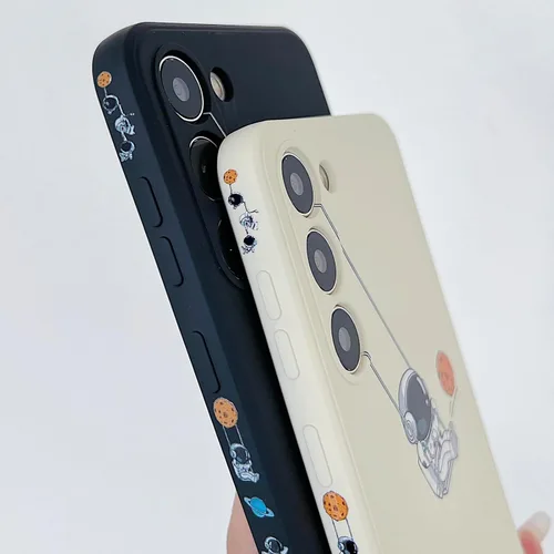 Miniatura 85 de Yonds Queen para Samsung Galaxy S21 Funda Linda, Diseño de Astronauta de Dibujos Animados, Espacio, Luna, Cohete, Elegante Cubierta Amortiguadora