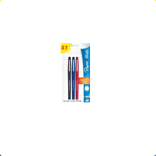 Paper Mate Flair Original - Bolígrafo de punta de fieltro, tamaño mediano, varios colores estándar, paquete de 3