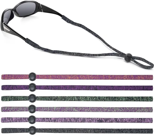 Miniatura 15 de SHINKODA Paquete de 6 correas para gafas - Cordón universal para anteojos - Cordón retenedor de gafas para lectura, seguridad, deportes y gafas