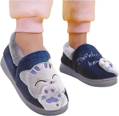 Miniatura 3 de Zapatos de vestir para niña, talla 2, para niños, niñas, suaves, de invierno, de dibujos animados, para gatos, antideslizantes, para interiores