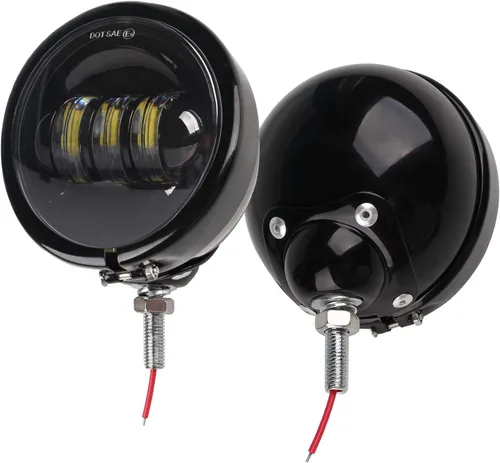 Miniatura 3 de Luces de cruce para motocicleta, negras, luz antiniebla LED de 4.5 pulgadas con carcasa tipo cubo, compatibles con Road King Touring Electra Glide