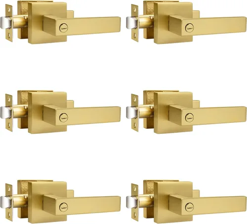 Miniatura 5 de Probrico Palanca de Puerta de Cama y Baño Negro Mate Servicio Pesado Manija de Puerta de Privacidad, Cerradura de Puerta Sin Llave Interior Baño