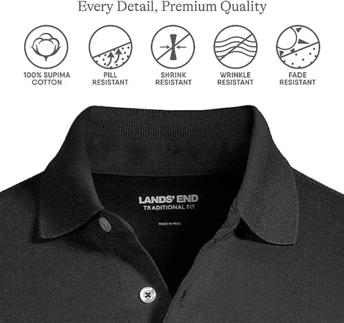 Miniatura 3 de Lands' End Polo de algodón Supima de manga larga para hombre
