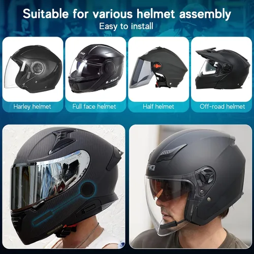 Miniatura 6 de MAXTO Auriculares Bluetooth para casco de motocicleta, altavoz manos libres para exteriores, Bluetooth 5.3 EDR, auriculares inalámbricos