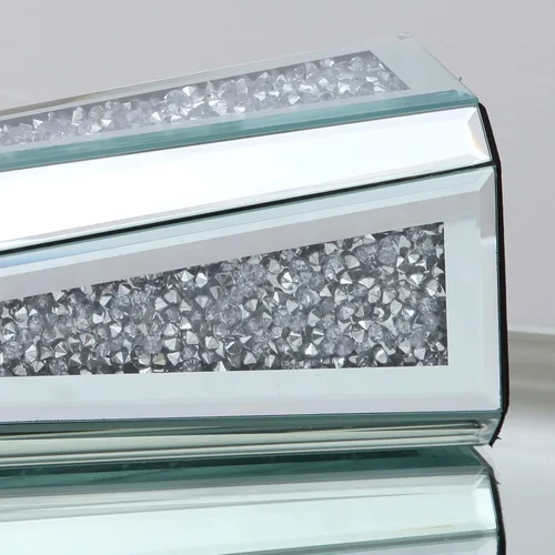 Miniatura 8 de SHYFOY Jarrón de flores con espejo de diamante triturado para decoración del hogar, cristal plateado, jarrón decorativo de espejo impresionante