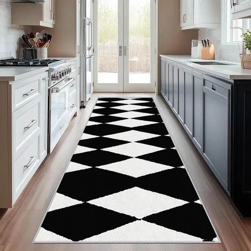 Miniatura 12 de Geometric Runner Rug 2x4 Small - Hallway Runner Rug Retro Mid Century Modern Abstract Pattern, Non Slip, Washable, Geometric Home Decor Carpet for