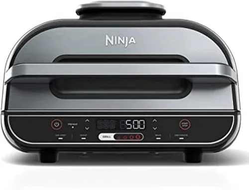 Grill para uso en interior Ninja Foodi XL 5 en 1, con freidora de aire de 4,5 litros de capacidad, para asar, hornear, deshidratar, BG500A