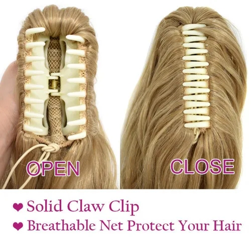 Miniatura 4 de LYRICAL HAIR Extensión de cola de caballo sintética para mujer, con cordón ajustable, pinza de mandíbula, larga, rizada, ondulada, extensión de cola