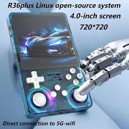 Miniatura 5 de R36plus - Consola de juegos portátil, consola de juegos retro portátil con pantalla IPS de 4.0 pulgadas, 64 GB, más de 15000 juegos preinstalados