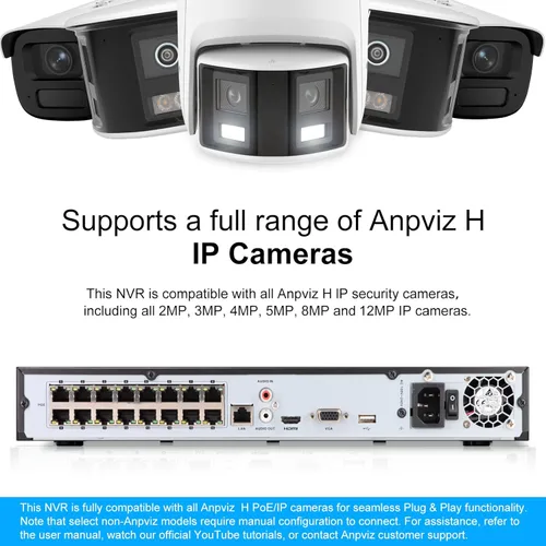 Miniatura 8 de Anpviz AI 12MP 16CH POE NVR (12MP/8MP/6MP/5MP/4MP/3MP/1080P) Grabadora de video en red inteligente AI POE - Soporta hasta 16 cámaras POE de 12MP