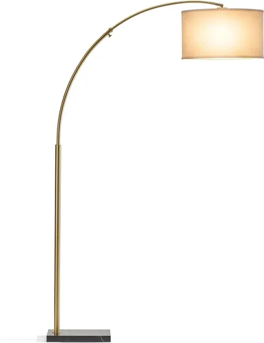 Brightech Logan Lámpara de Pie de Arco, Lámpara de Pie Brillante para Salas de Estar, Oficinas y Dormitorios, Decoración Moderna de Sala de Estar,