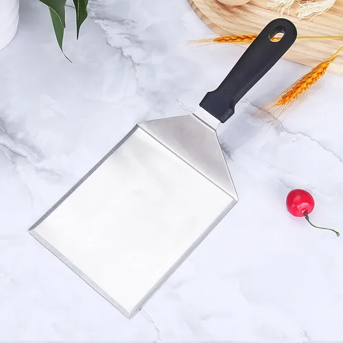 Miniatura 3 de Espátula de pizza de acero inoxidable, espátula de cocina para pasteles, pizza, panqueques, salteado (espátula, mango de plástico)