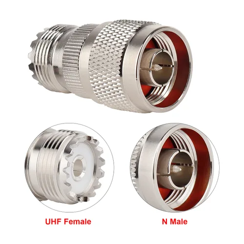 Miniatura 3 de XRDS -RF Adaptador N macho a UHF hembra Conector N a PL-259 SO-239 Conectores de cable coaxial RF coaxial Paquete de 2 (no para TV)