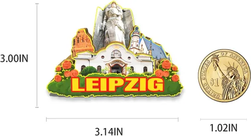 Miniatura 3 de Alemania Leipzig imán de nevera de madera 3D monumentos de viaje coleccionables recuerdos decoración hecha a mano - 2