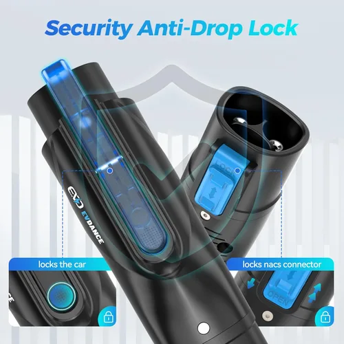 Miniatura 3 de EVDANCE Adaptador de cargador NACS a J1772, adaptador de carga de 48 A y 250 V con bloqueo de seguridad certificado, compatible con todos los J1772