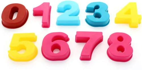 Ulalaza 9 moldes de silicona para hornear pasteles de 0 a 8 números, molde de pastel de pan mousse para cumpleaños, boda, aniversario (color 9PCS