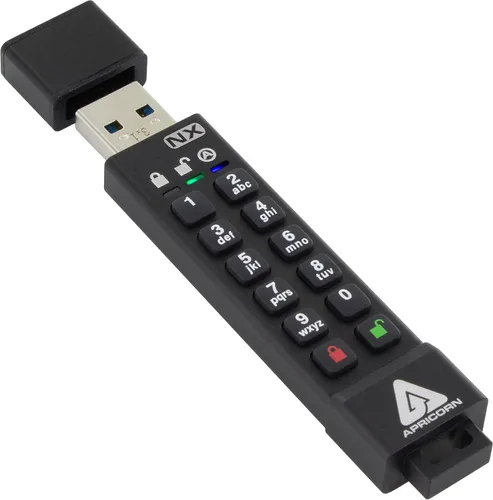 Apricorn Aegis Secure Key 3 NX 64GB 256-bit Encriptada FIPS 140-2 Nivel 3 Validada Secure USB 3.0 Flash Drive, ASK3-NX-64GB, negro