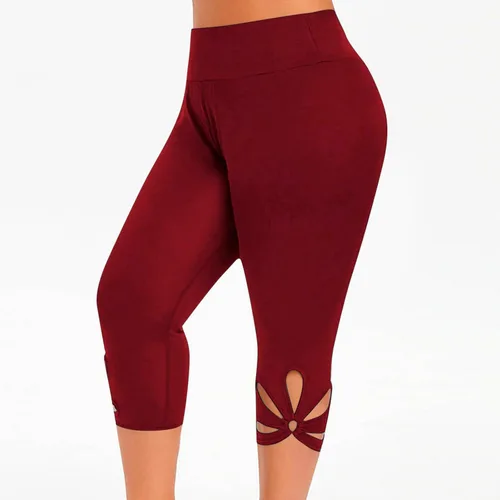 Miniatura 7 de Pantalones capri para mujer, estilo casual, de verano, elásticos, de cintura alta, pantalones de yoga, ajuste atlético, pantalones deportivos