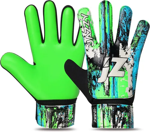 Miniatura 18 de Guantes de portero de fútbol para niños y jóvenes, guantes de portero antideslizantes con palma de látex de 4 mm y fuerte agarre, protección doble