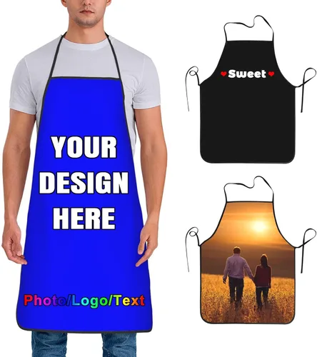 Miniatura 39 de Delantal de chef personalizado para hombres y mujeres, para cocinar, con nombre, logotipo, foto, regalos de cocina para familiares y amigos