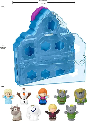 Miniatura 6 de Fisher-Price Little People - Juego de juguetes para niños pequeños Disney Frozen con castillo portátil, estuche de juego con figuras para juego