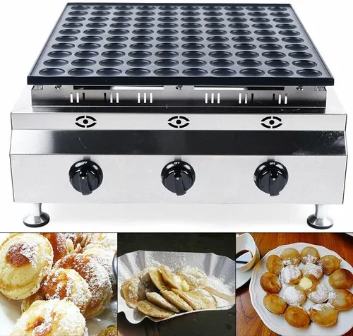 Miniatura 2 de Mini máquina para hacer panqueques holandeses de 100 agujeros, antiadherente de gas LPG Takoyaki, 110 V 1600 W, máquina para hacer gofres
