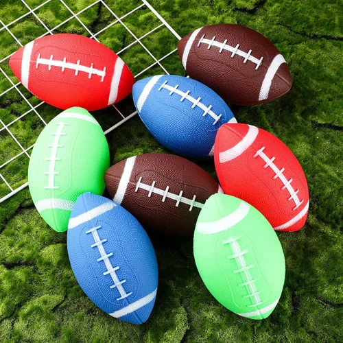 Miniatura 7 de Sosation 12 piezas de mini inflables de fútbol a granel pequeños regalos temáticos de fiesta de fútbol rugby juguetes para juegos al aire libre e
