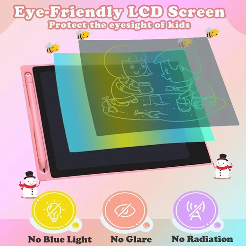 Miniatura 3 de Paquete de 2 tabletas de escritura LCD para niños de 8.5 pulgadas, colorido tablero de dibujo para niños, juegos de viaje, actividades
