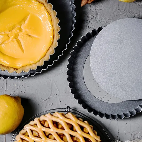 Miniatura 4 de Tosnail Juego de 3 moldes redondos antiadherentes para quiche, de 12 pulgadas, 10 pulgadas, 8 pulgadas, molde para tartas de frutas y tartas
